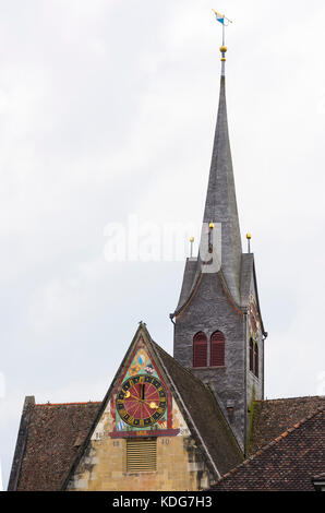 Kappel am Albis, Schweiz - 30 September 2017: Kirchturm von Kappel, Abtei, eine ehemalige Zisterzienser Kloster Kappel am Albis entfernt in der Schweizer Stockfoto