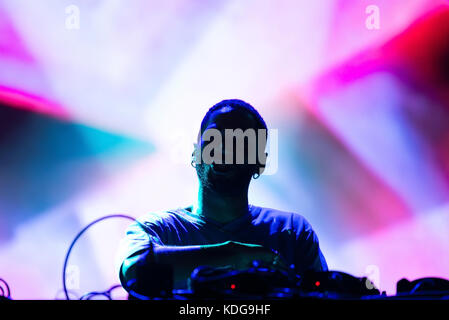 Benicassim, Spanien - Jun 16: kaytranada (deejay) führt im Konzert an fib Festival am 16. Juli 2017 in Benicassim, Spanien. Stockfoto