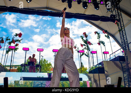 MADRID - SEP 9: Charli XCX (pop band) im Konzert an Dcode Music Festival führen Sie am 9. September 2017 in Madrid, Spanien. Stockfoto