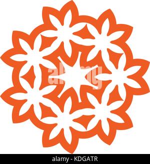 Blume Vector Linear Logo. orange Linie kunst Sonne Symbol. Überblick Garten abstrakte Symbol. Stock Vektor