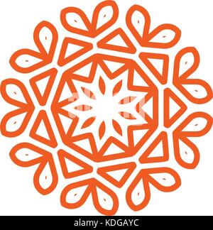 Blume Vector Linear Logo. orange Linie kunst Sonne Symbol. Überblick Garten abstrakte Symbol. Stock Vektor