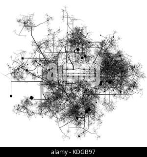 Verkehrssystem der Stadt wachsen und erweitern Stockfoto