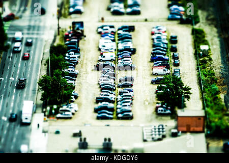 Tilt Shift calgary Down Town - Stadt und Urbane Fotografie Stockfoto