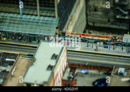 Tilt Shift calgary Down Town - Stadt und Urbane Fotografie Stockfoto