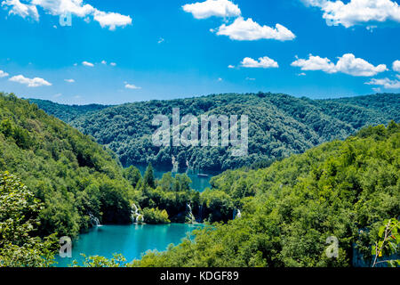Atemberaubenden Blick in den Nationalpark Plitvicer Seen in Kroatien Stockfoto