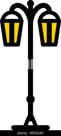 Umrisse streetlight Symbol. isolierte Parks design Element Vector Illustration auf weißem Hintergrund in lineart neue moderm Stil. Stock Vektor