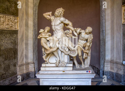 Antike Statue des Laokoon und seine Söhne im Vatikan, Italien Stockfoto