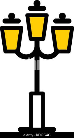 Umrisse streetlight Symbol. isolierte Parks design Element Vector Illustration auf weißem Hintergrund in lineart neue moderm Stil. Stock Vektor