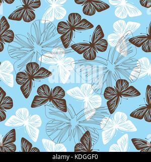 nahtlose Muster mit Schmetterlingen Stock Vektor