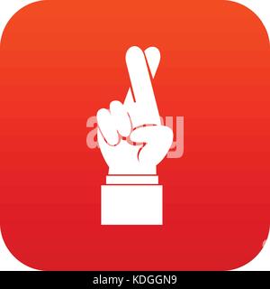 Daumen drücken Symbol digital Rot Stock Vektor