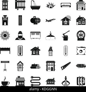 Batterie Symbole gesetzt, einfachen Stil Stock Vektor