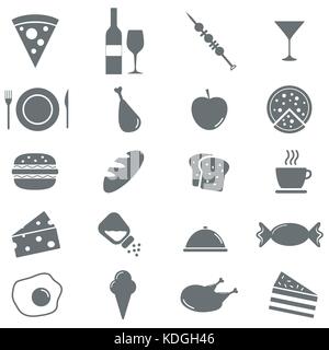 16 essen Symbole. Vector Illustration Stock Vektor