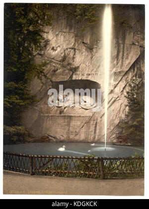 Lion Monument, und Brunnen, Luzern, Schweiz LCCN 2001703055 Stockfoto