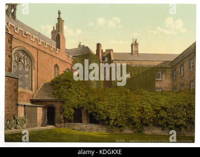 Queen's College Klöster mit Erasmus Tower, Cambridge, England, LCCN 2002696458 Stockfoto