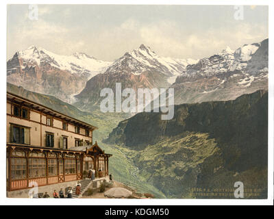 Schynige Platte, Wetterhorn und Schreckhorn, Berner Oberland, Schweiz LCCN 2001701248 Stockfoto