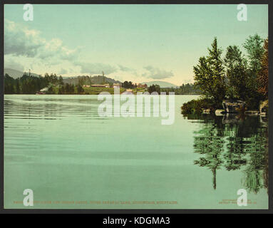 Rustikale Lodge und Indischen durchführen, Obere Saranac Lake, Adirondack Mountains LCCN 2008679635 Stockfoto