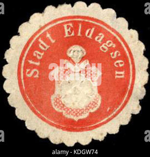 Die Siegelmarke Stadt Eldagsen W02192531 ist eine historische Siegelmarke aus Eldagsen, einer Stadt in Deutschland, die für eine bestimmte Zeit zur amtlichen Dokumentation verwendet wurde. Stockfoto