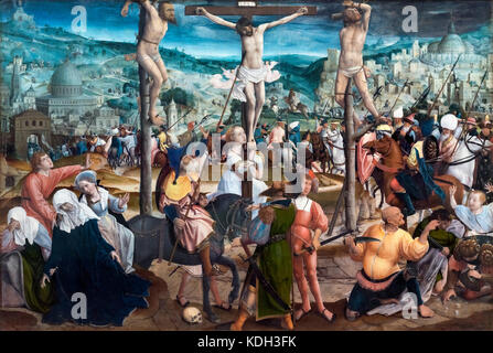 Kreuzigung - von Jan provoost (1462-1529), Öl auf Leinwand, c 1501-1505 Stockfoto