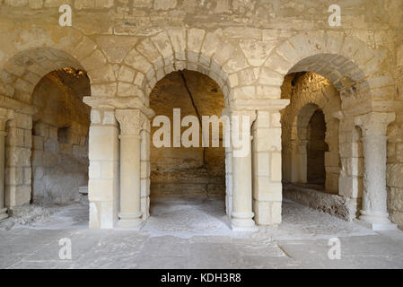 Kapelle des heiligen Petrus (c 11) Eremitage des heiligen Petrus, Abtei Montmajour, in der Nähe von Arles, Provence, Frankreich Stockfoto