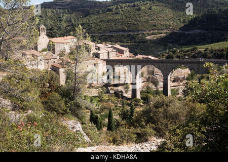 Das Dorf von Minerve im Minervois, Languedoc, Frankreich Stockfoto