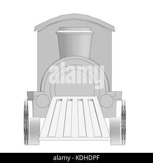 Spielzeug Eisenbahn paspeliertem Zug mit schwarzen Umrissen Stockfoto