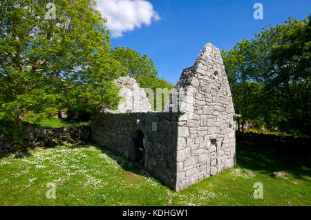 Bleibt der Temple Cronan (XII Jahrhundert) im Burren National Park, County Clare, Irland Stockfoto