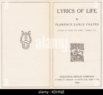 Lyrics von Florenz Earle Coates (Prospekt anzeigen 1) Stockfoto