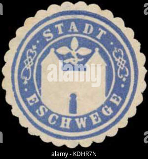 Ein Siegel der Stadt Eschwege, einer Gemeinde im Landkreis Werra-Meißner-Kreis, im Bundesland Hessen, Deutschland. Stockfoto