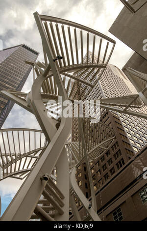 Calgary, Alberta/Kanada - 30, 2015 August: die Stephen Avenue galleria Baum Skulpturen in Calgary, Alberta. Stockfoto