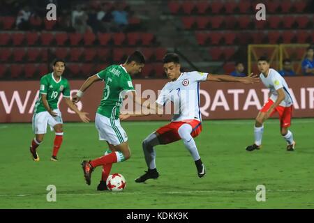 Guwahati, Assam, Indien. Oktober 2017. Momente vom Spiel der FIFA U-17-Weltmeisterschaft Gruppe E zwischen Mexiko und Chile. In einem Spiel der Gruppe E der FIFA U-17-Weltmeisterschaft, Mexiko, spielt Chile ohne Tor aus. Mexiko nimmt an der Achtelrunde Teil. Sie brauchten nur einen Punkt, um sich zu qualifizieren. Quelle: Vikramjit Kakati/ZUMA Wire/Alamy Live News Stockfoto