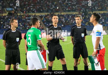 Guwahati, Assam, Indien. Oktober 2017. Momente vom Spiel der FIFA U-17-Weltmeisterschaft Gruppe E zwischen Mexiko und Chile. In einem Spiel der Gruppe E der FIFA U-17-Weltmeisterschaft, Mexiko, spielt Chile ohne Tor aus. Mexiko nimmt an der Achtelrunde Teil. Sie brauchten nur einen Punkt, um sich zu qualifizieren. Quelle: Vikramjit Kakati/ZUMA Wire/Alamy Live News Stockfoto