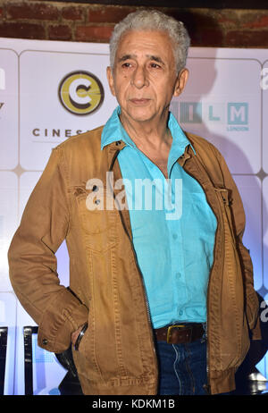 Mumbai, Indien. 14. Oktober, 2017. indische Schauspieler naseeruddin Shah an den speziellen drücken Sie Treffen vor der Premiere seines Films "die Hungrigen" bei Juhu in Mumbai. Stockfoto