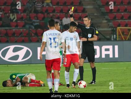 Guwahati, Assam, Indien. Oktober 2017. Momente vom Spiel der FIFA U-17-Weltmeisterschaft Gruppe E zwischen Mexiko und Chile. In einem Spiel der Gruppe E der FIFA U-17-Weltmeisterschaft, Mexiko, spielt Chile ohne Tor aus. Mexiko nimmt an der Achtelrunde Teil. Sie brauchten nur einen Punkt, um sich zu qualifizieren. Quelle: Vikramjit Kakati/ZUMA Wire/Alamy Live News Stockfoto