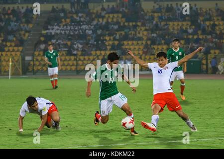 Guwahati, Assam, Indien. Oktober 2017. Momente vom Spiel der FIFA U-17-Weltmeisterschaft Gruppe E zwischen Mexiko und Chile. In einem Spiel der Gruppe E der FIFA U-17-Weltmeisterschaft, Mexiko, spielt Chile ohne Tor aus. Mexiko nimmt an der Achtelrunde Teil. Sie brauchten nur einen Punkt, um sich zu qualifizieren. Quelle: Vikramjit Kakati/ZUMA Wire/Alamy Live News Stockfoto