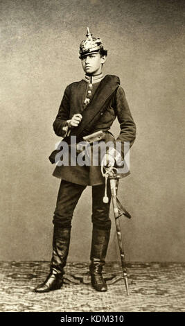 Leutnant Paul von Hindenburg Postkarte 1866 Berliner Verlag Stockfoto