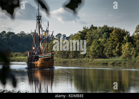 Segelboot Segeln entlang den Fluss Avon in Bristol. Stockfoto