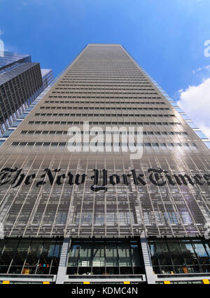 Die New York Times Gebäude in der 8. Avenue in Manhattan. Stockfoto