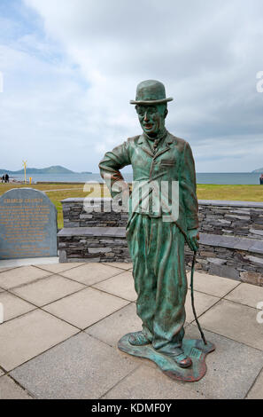 Statue von Charlie Chaplin (1889 1977) an der Küste in Waterville, County Kerry, Irland Stockfoto