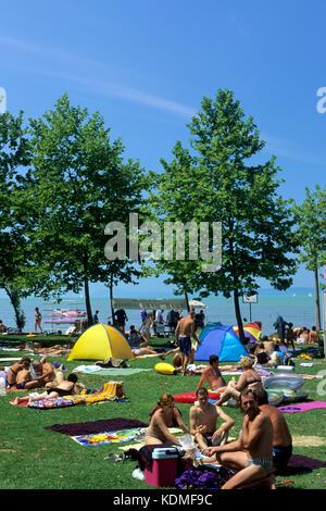 Ungarn, Balaton Balatonföldvar, nyugati-strand am Plattensee Stockfoto