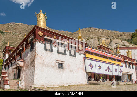 Aula des Kloster Sera, Lhasa, Tibet, China Stockfoto