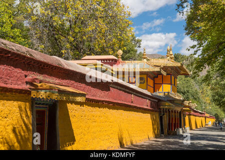 Die innere Wand norbulingka, Sommerpalast, Lhasa, Tibet, China Stockfoto