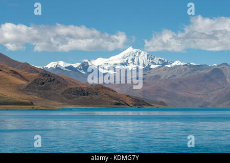 Noijin kangsang Peak von yamdrok See, shannan, Tibet, China Stockfoto