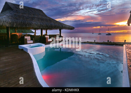 Sonnenuntergang auf Union Island im Resort in Chatham Bay. St. Vincent und die Grenadinen, Karibik Stockfoto