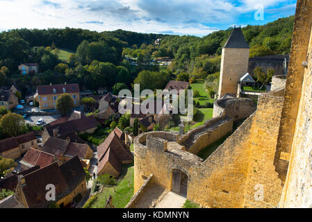 Das mittelalterliche Dorf Castelnaud-la Chapelle in der Region Dordogne in Frankreich Stockfoto