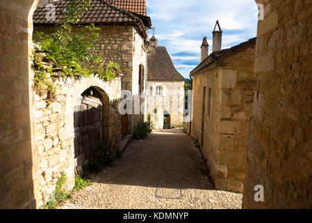 Das mittelalterliche Dorf Castelnaud-la Chapelle in der Region Dordogne in Frankreich Stockfoto