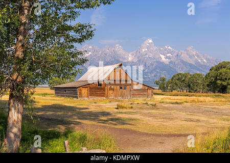 Mormon Zeile Scheune im Grand Teton National Park, WY, USA Stockfoto