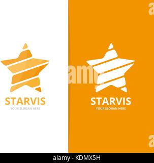 Der Vektor der Star Logo Kombination. Leader und Feiern, Symbol oder Icon. einzigartige Leistung und Luxus Logo Design Template. Stock Vektor