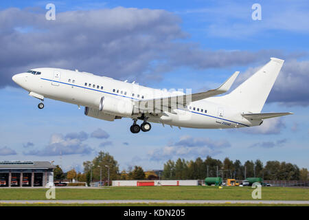 Stuttgart/Deutschland September 29, 2017: usaf Boeing c-40 am Flughafen Stuttgart. Stockfoto