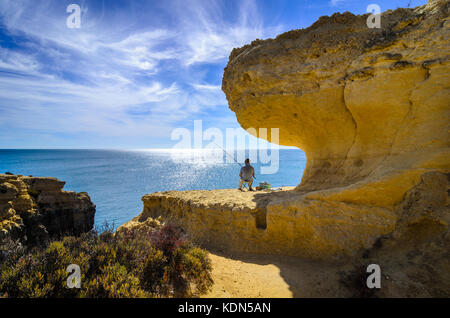 Fischer Spot, Praia de Sao Rafael, Albufeira, Algarve, Portugal Stockfoto