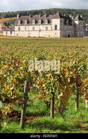 Schloss von Clos de Vougeot in Burgund, Frankreich Stockfoto